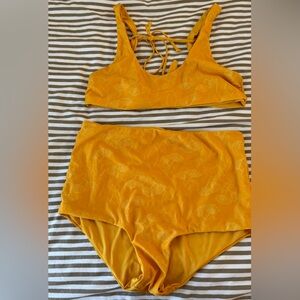 Of One Sea - Ohia Yellow Floral Two-Piece Bikini Set